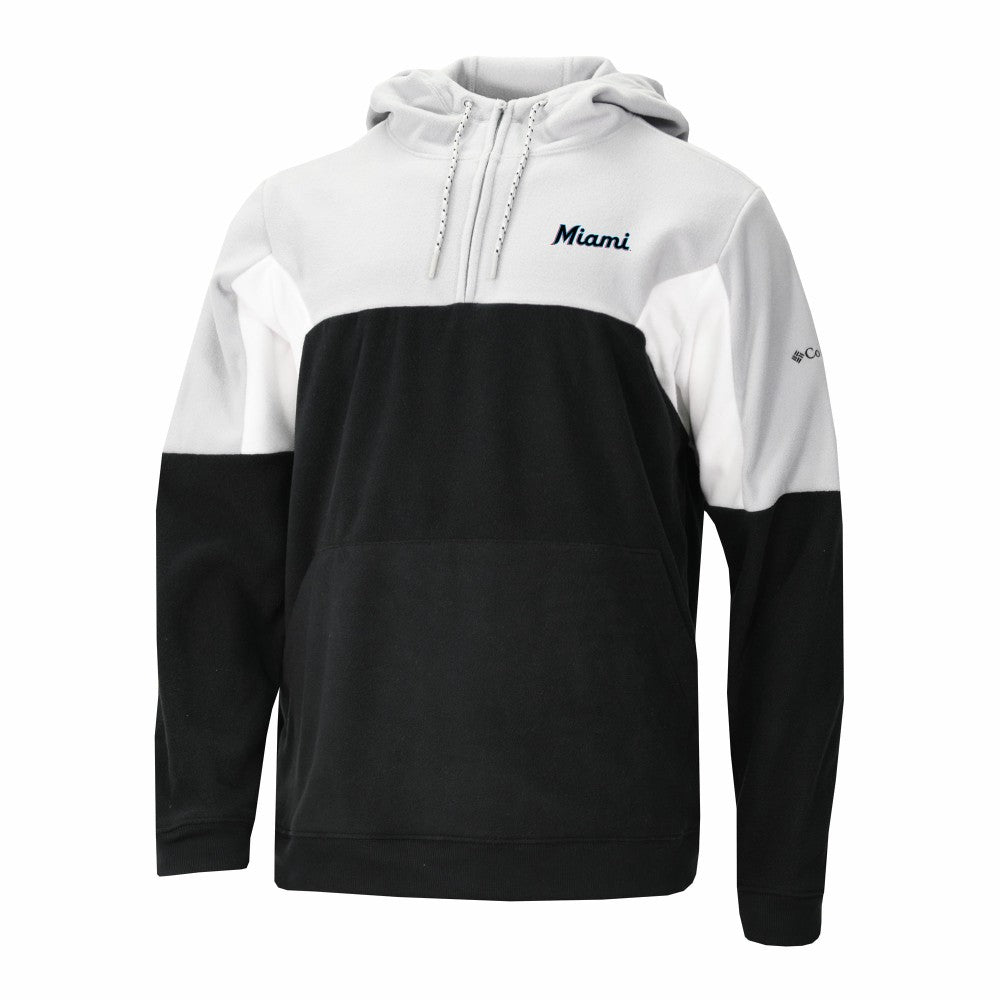 Miami Marlins Lodge Fleece Quarter-Zip Hoodie Black