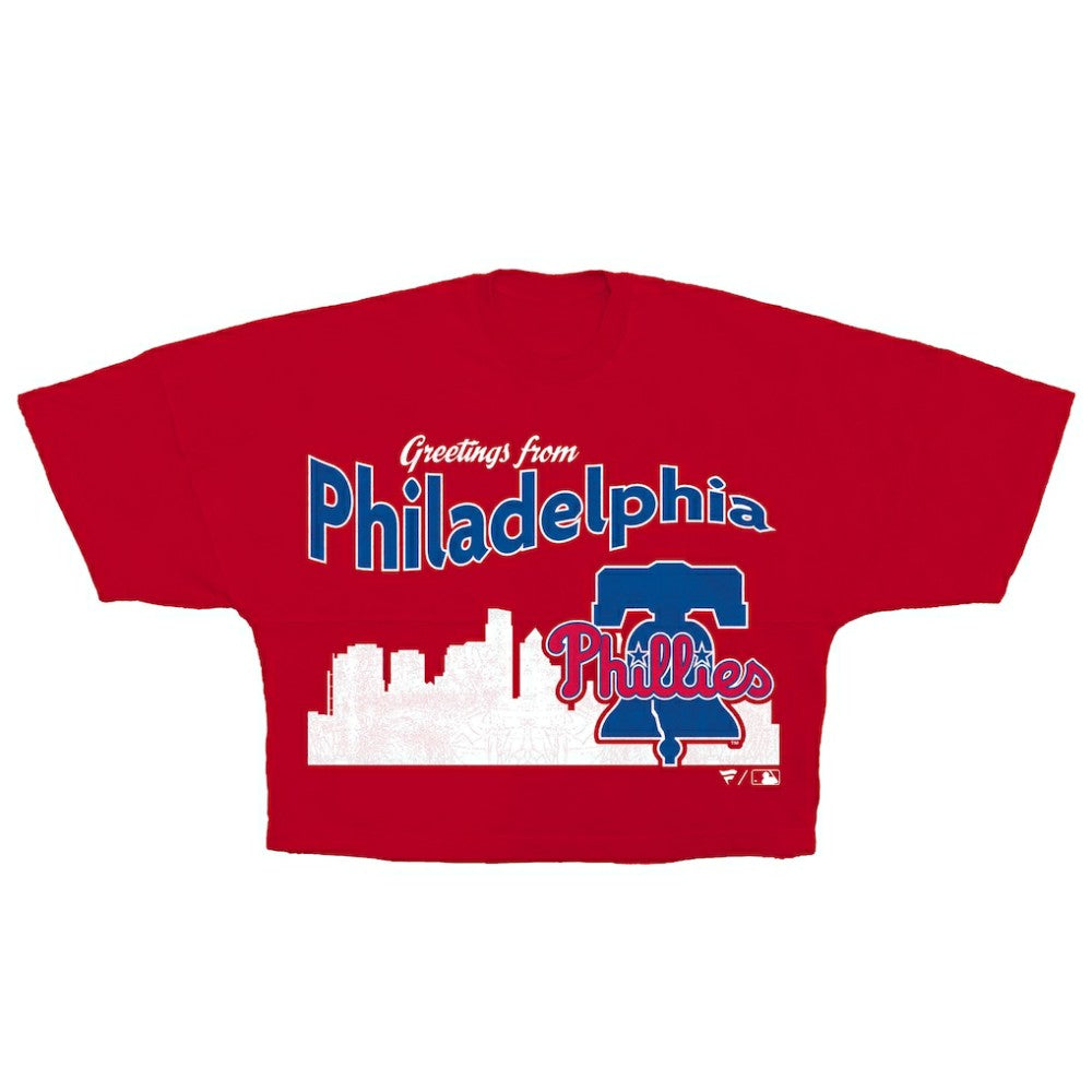 Philadelphia Phillies Women's Skyline Crop T-Shirt Red