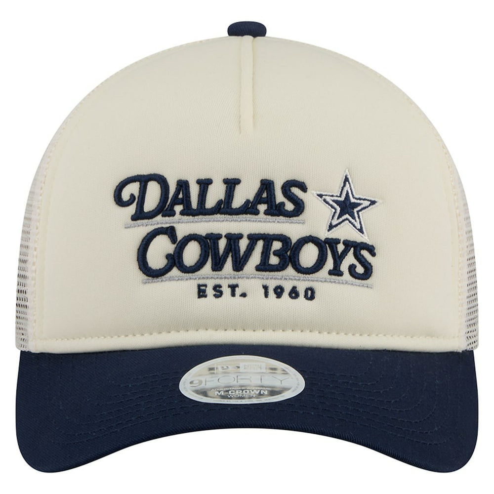 Dallas Cowboys New Era Women's Retro A-Frame 9FORTY Adjustable Hat - Cream/Navy outlet
