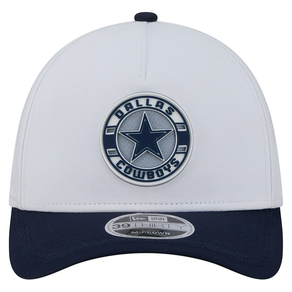 Dallas Cowboys New Era Patch 39THIRTY A-Frame M-Crown Perforated Flex Hat - White/Navy discount