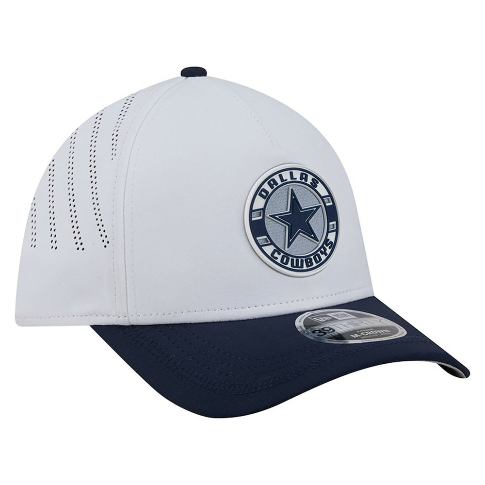 Dallas Cowboys New Era Patch 39THIRTY A-Frame M-Crown Perforated Flex Hat - White/Navy discount