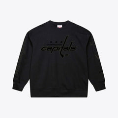 Washington Capitals Mitchell & Ness Phantom Fleece Crew Neck Sweatshirt - Black Sweatshirts