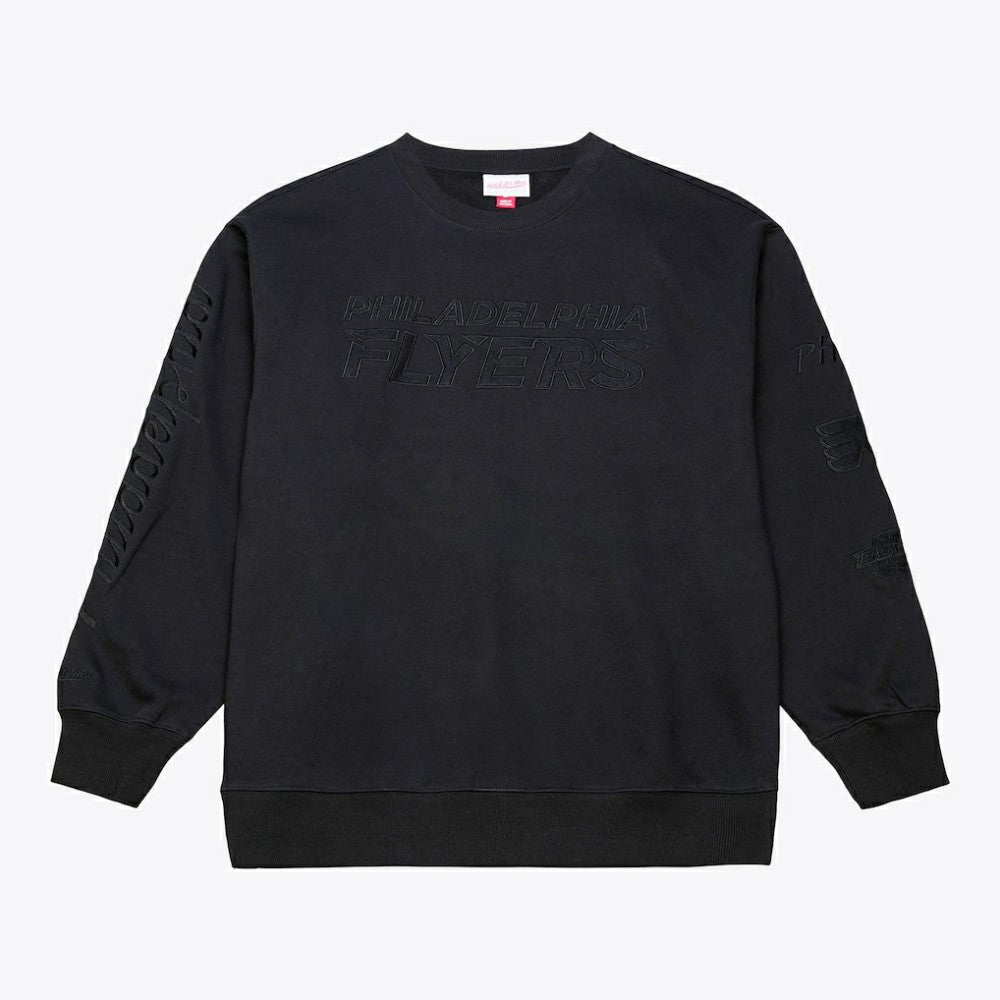 Philadelphia Flyers Mitchell & Ness Phantom Fleece Crew Neck Sweatshirt - Black Sweatshirts