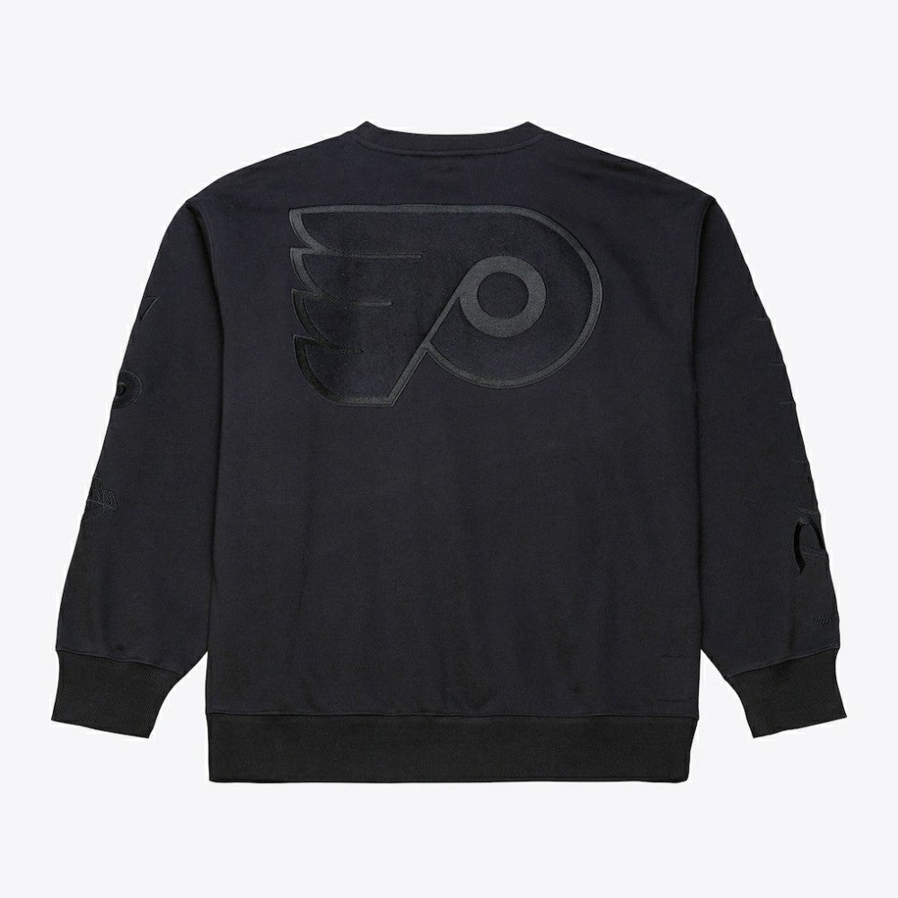 Philadelphia Flyers Mitchell & Ness Phantom Fleece Crew Neck Sweatshirt - Black Sweatshirts