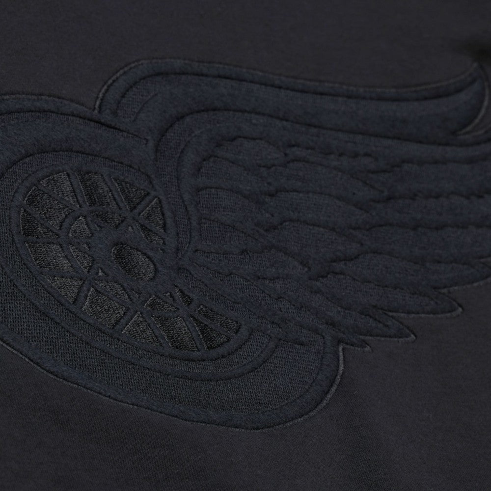 Detroit Red Wings Mitchell & Ness Phantom Fleece Crew Neck Sweatshirt - Black Sweatshirts