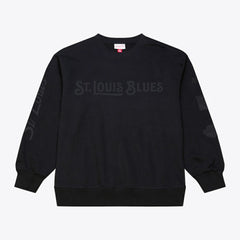 St. Louis Blues Mitchell & Ness Phantom Fleece Crew Neck Sweatshirt - Black Sweatshirts