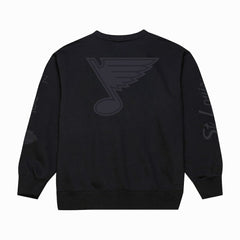 St. Louis Blues Mitchell & Ness Phantom Fleece Crew Neck Sweatshirt - Black Sweatshirts