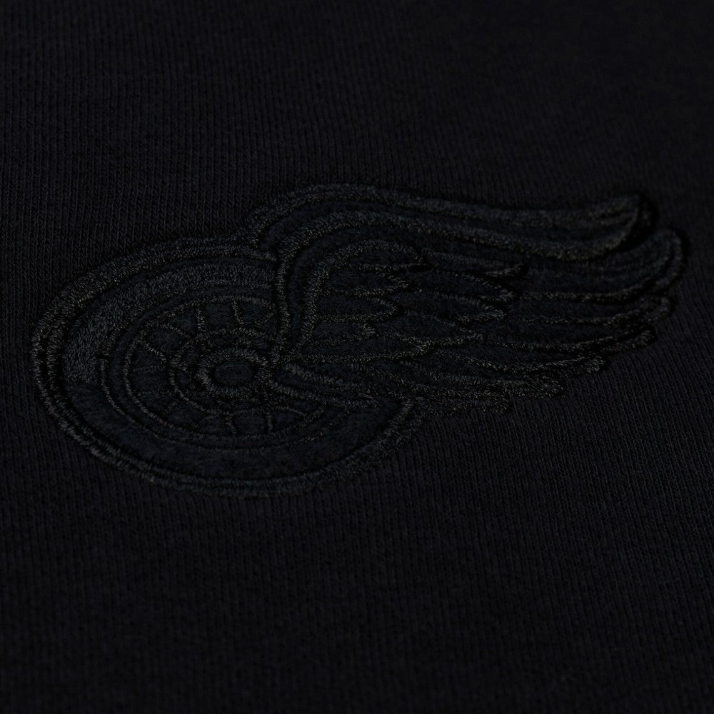 Detroit Red Wings Mitchell & Ness Unisex Phantom Fleece Crew Neck Sweatshirt - Black Sweatshirts