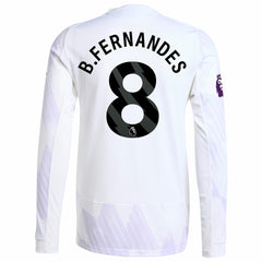 Bruno Fernandes Manchester United 2025/26 Away Long Sleeve Player Jersey - White outlet