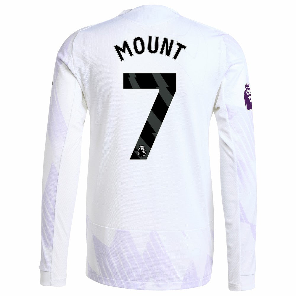 Mason Mount Manchester United 2025/26 Away Long Sleeve Player Jersey - White for sale