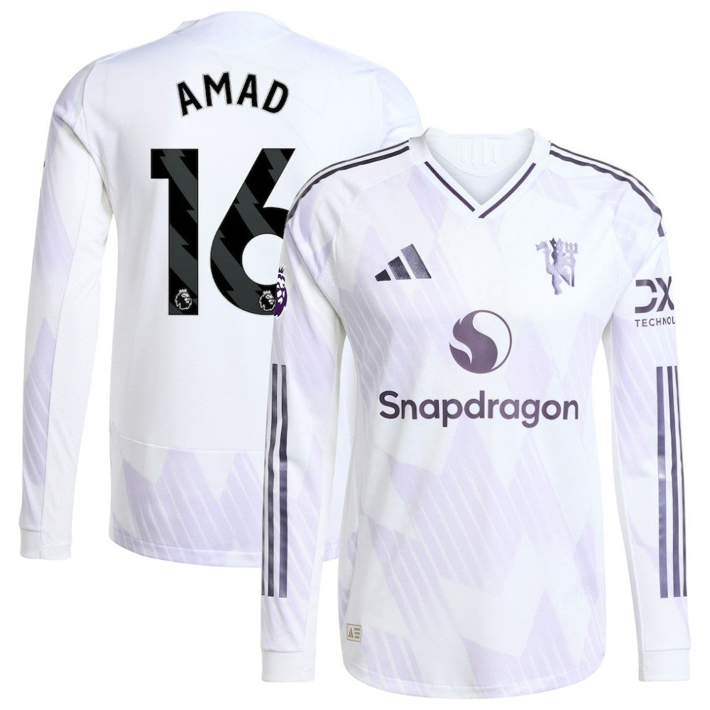 Amad Diallo Manchester United 2025/26 Away Long Sleeve Player Jersey - White shop