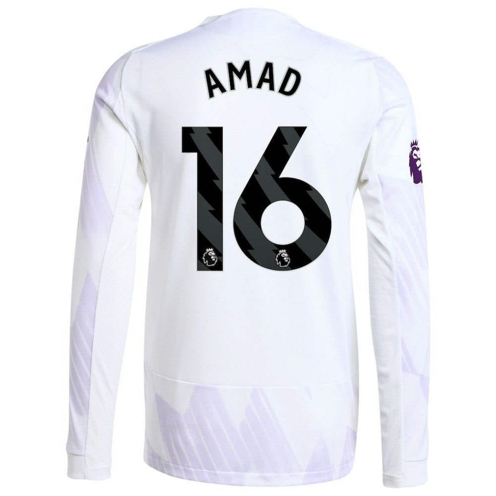 Amad Diallo Manchester United 2025/26 Away Long Sleeve Player Jersey - White shop