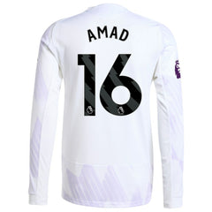 Amad Diallo Manchester United 2025/26 Away Long Sleeve Player Jersey - White shop