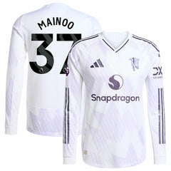Kobbie Mainoo Manchester United 2025/26 Away Long Sleeve Player Jersey - White for sale