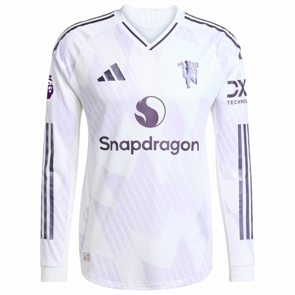 Kobbie Mainoo Manchester United 2025/26 Away Long Sleeve Player Jersey - White for sale
