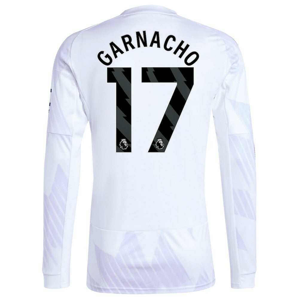 Alejandro Garnacho Manchester United 2025/26 Away Replica Long Sleeve Player Jersey - White on sale