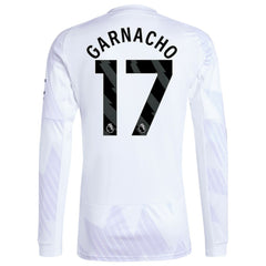 Alejandro Garnacho Manchester United 2025/26 Away Replica Long Sleeve Player Jersey - White on sale