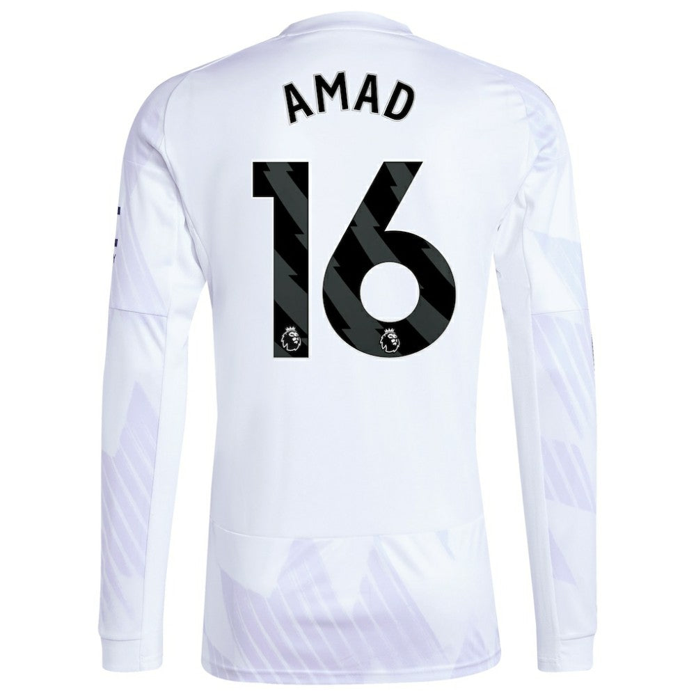 Amad Diallo Manchester United 2025/26 Away Replica Long Sleeve Player Jersey - White outlet