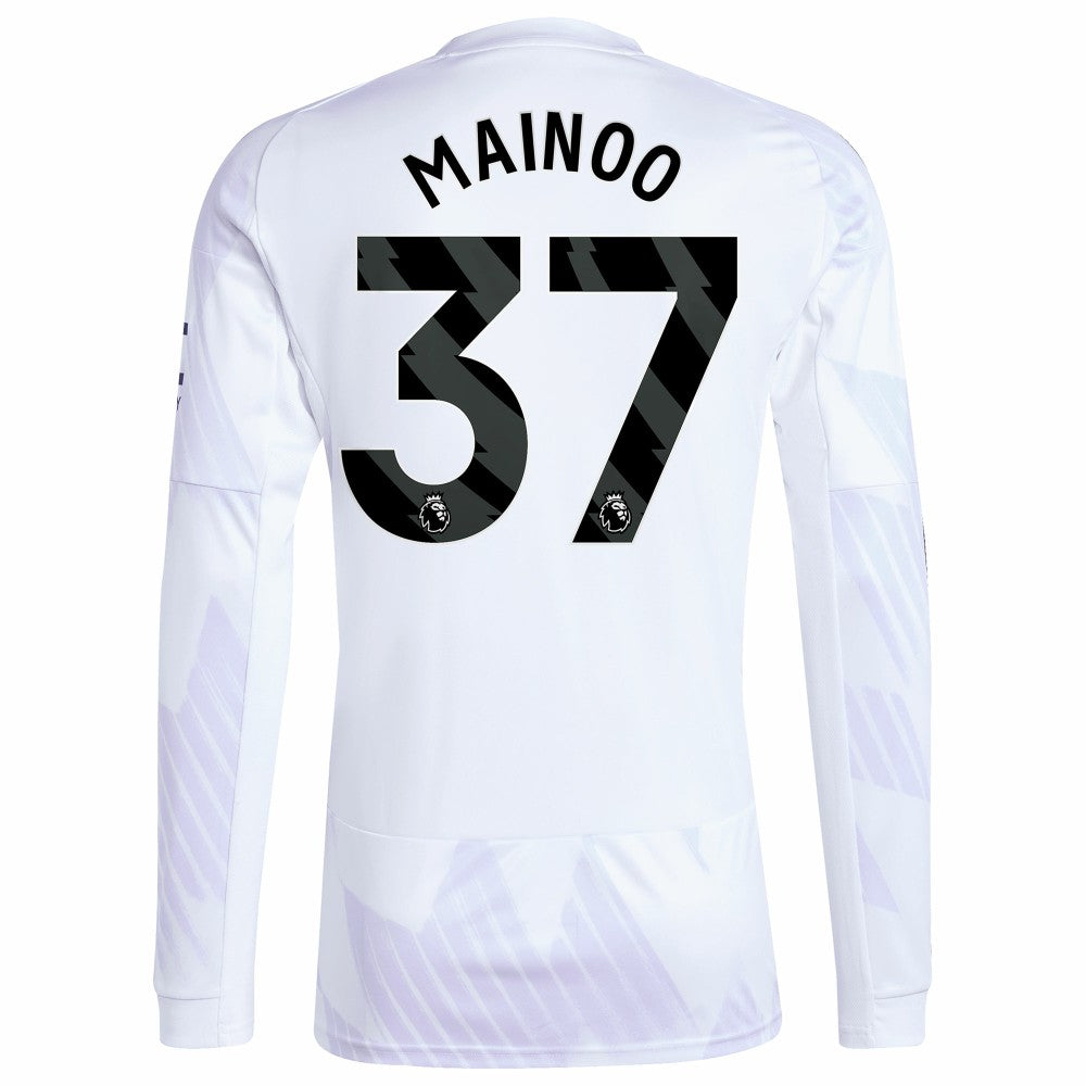 Kobbie Mainoo Manchester United 2025/26 Away Replica Long Sleeve Player Jersey - White outlet
