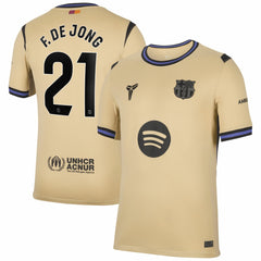 Frenkie de Jong Barcelona 2025/26 Away Stadium Replica Jersey - Gold online