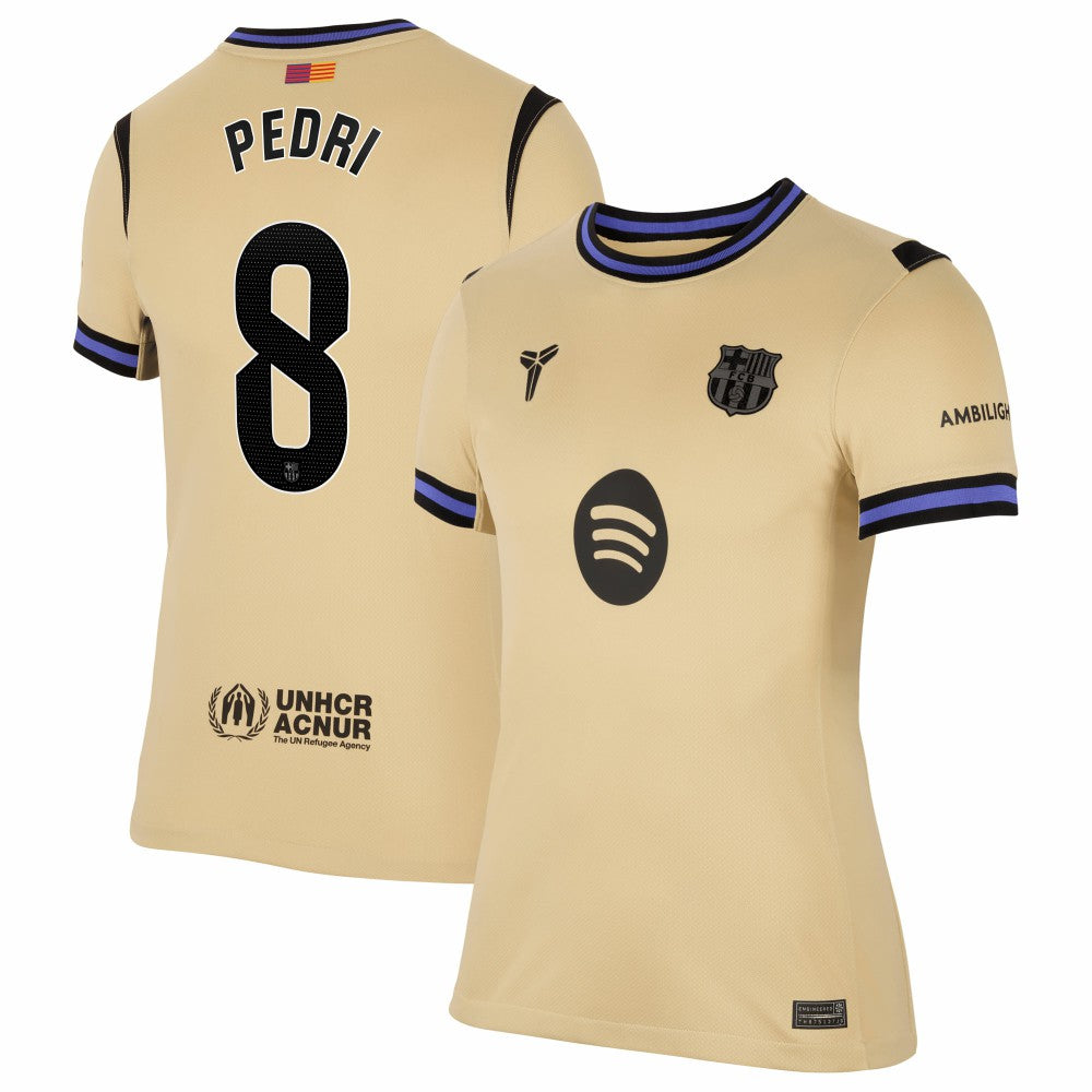 Pedri Barcelona Women's 2025/26 Away Stadium Replica Jersey - Gold discount
