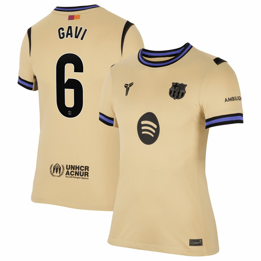 Gavi Barcelona Women's 2025/26 Away Stadium Replica Jersey - Gold discount