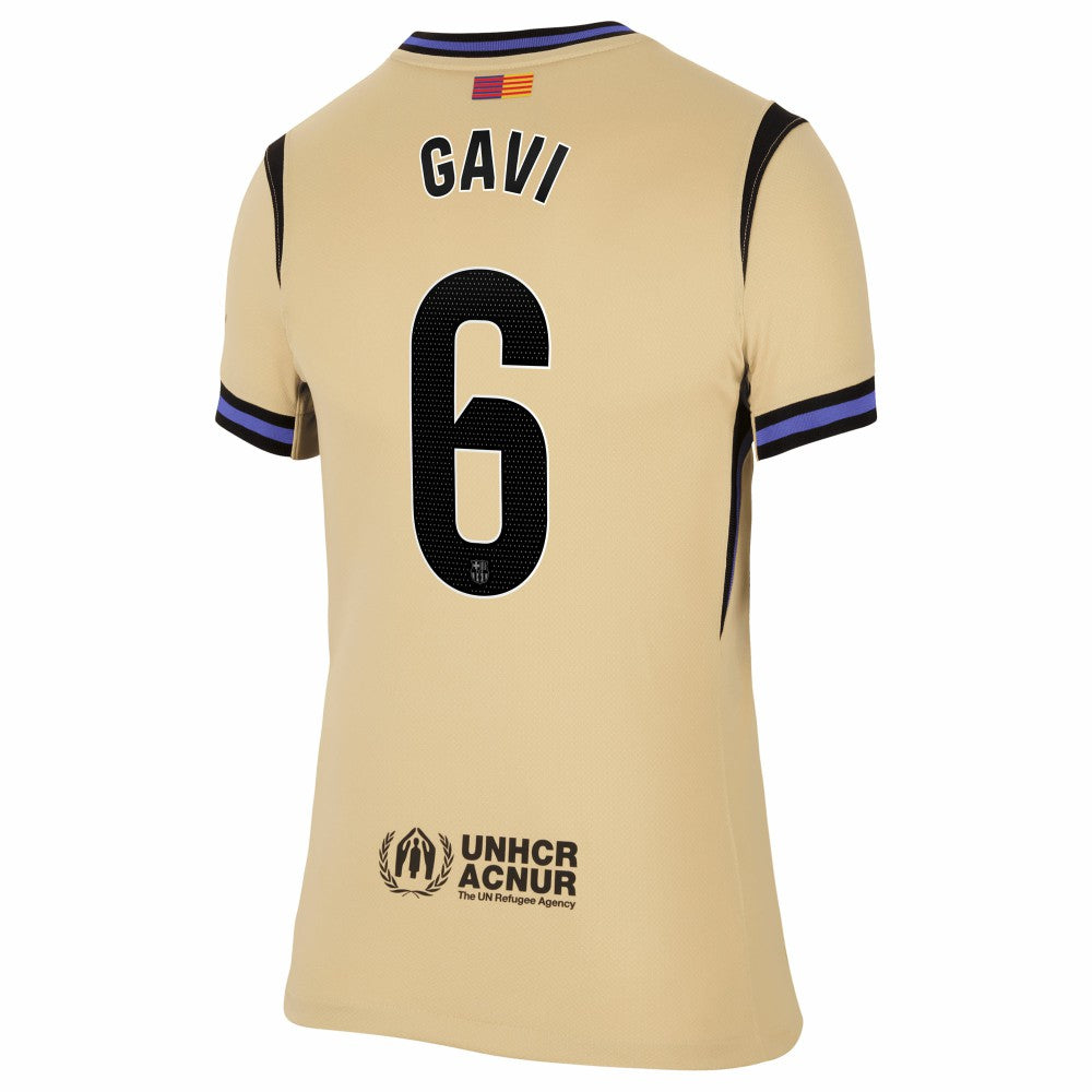 Gavi Barcelona Women's 2025/26 Away Stadium Replica Jersey - Gold discount
