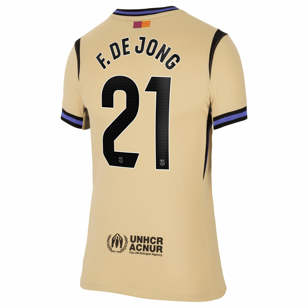 Frenkie de Jong Barcelona Women's 2025/26 Away Stadium Replica Jersey - Gold cheap