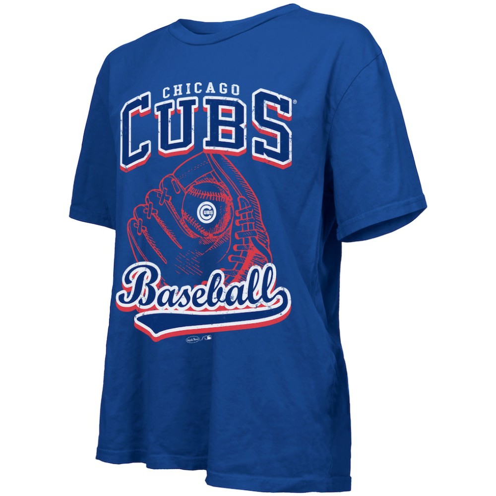Chicago Cubs Majestic Threads Women's Oversized First Base T-Shirt Royal