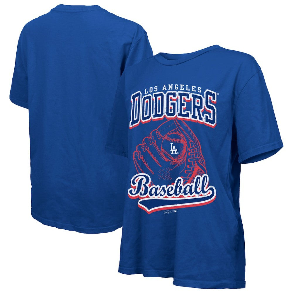Los Angeles Dodgers Majestic Threads Women's Oversized First Base T-Shirt Royal