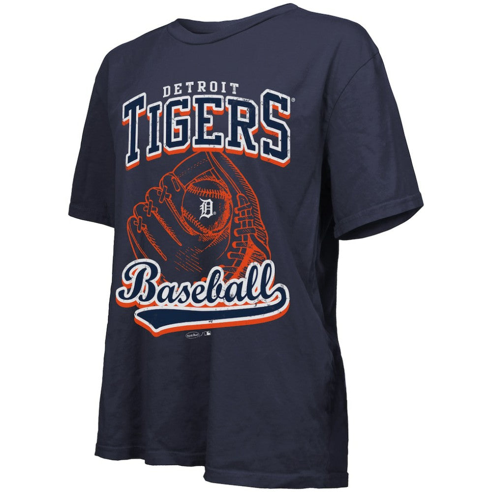 Detroit Tigers Majestic Threads Women's Oversized First Base T-Shirt Navy