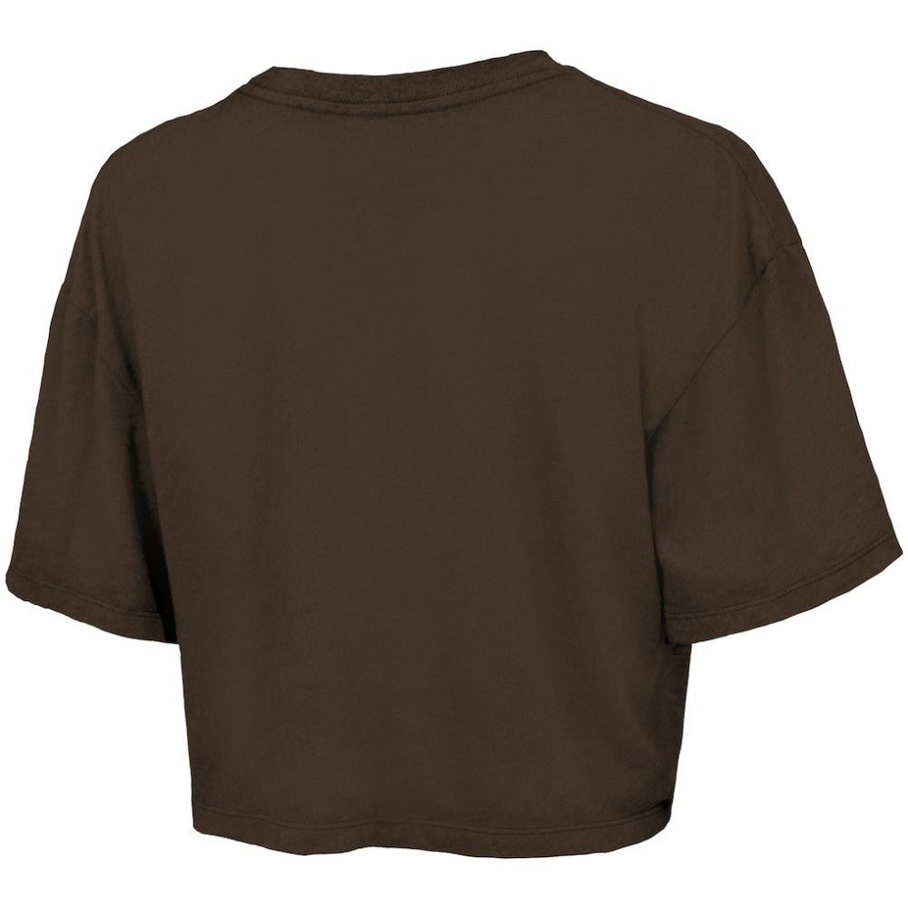 San Diego Padres Majestic Threads Women's Boxy Crop T-Shirt Brown