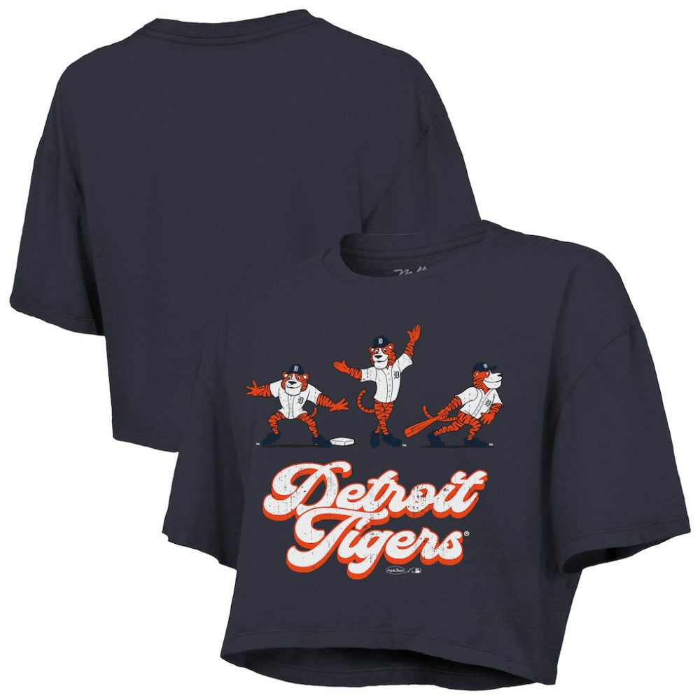 Detroit Tigers Majestic Threads Women's Boxy Crop T-Shirt Navy
