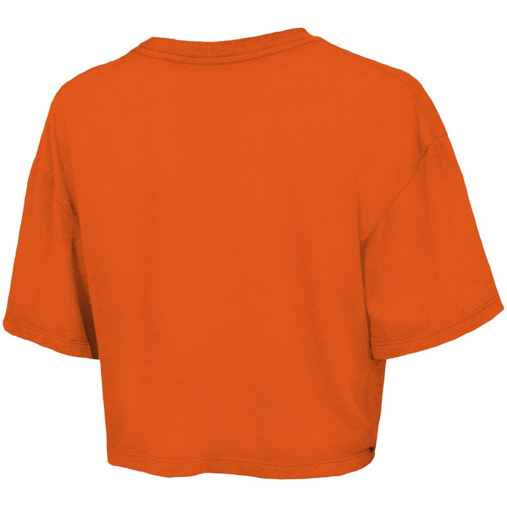 Detroit Tigers Majestic Threads Women's Boxy Crop T-Shirt Orange