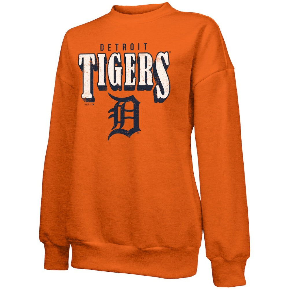 Detroit Tigers Majestic Threads Women's Bernard Classic Tri-Blend Sweatshirt Orange