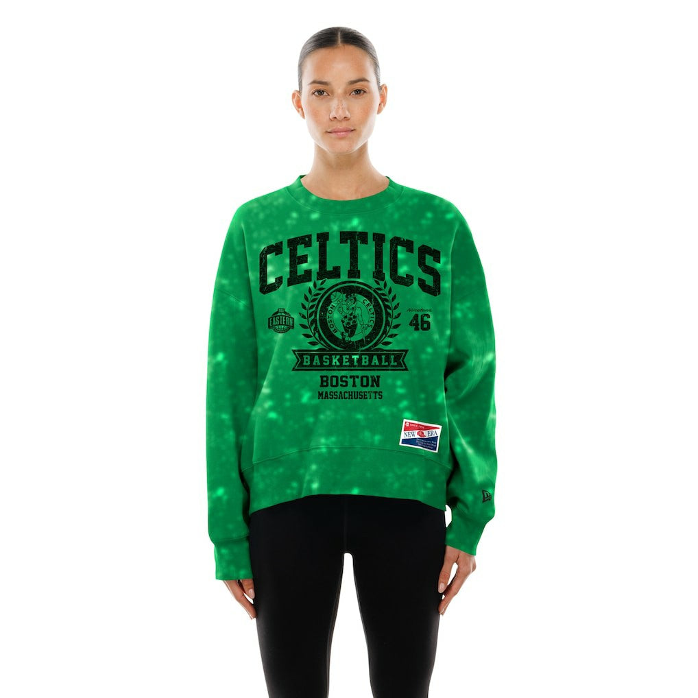 Boston Celtics Women's Throwback Collection Mineral Wash Crewneck Sweatshirt - Kelly Green shop