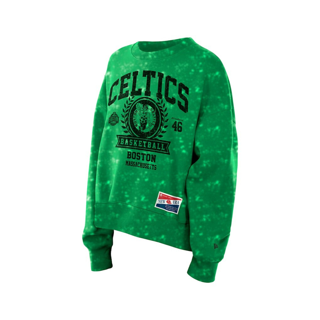 Boston Celtics Women's Throwback Collection Mineral Wash Crewneck Sweatshirt - Kelly Green shop