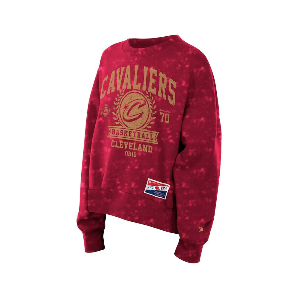 Cleveland Cavaliers Women's Throwback Collection Mineral Wash Crewneck Sweatshirt sale - Wine cheap