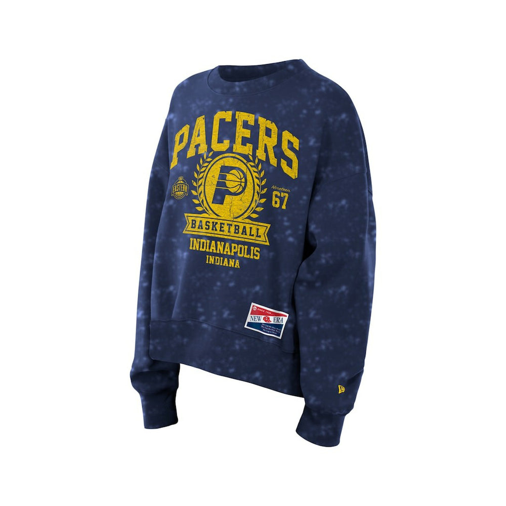 Indiana Pacers Women's Throwback Collection Mineral Wash Crewneck Sweatshirt - Navy sale