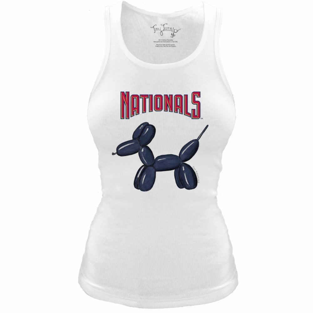 Washington Nationals Tiny Turnip Women's Fitted Balloon Dog Tri-Blend Tank Top White