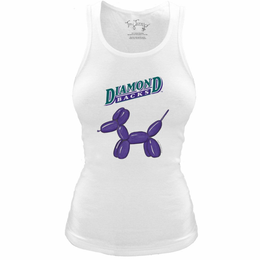 Arizona Diamondbacks Tiny Turnip Women's Fitted Balloon Dog Tri-Blend Tank Top White