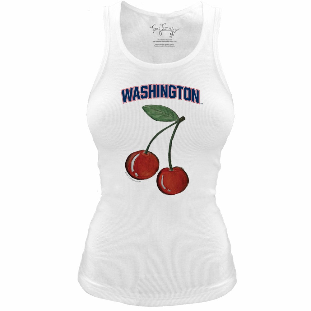 Washington Nationals Tiny Turnip Women's Fitted Cherries Tri-Blend Tank Top White