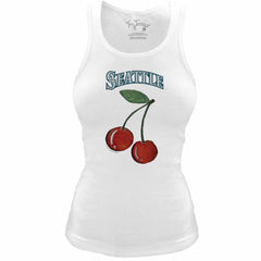 Seattle Mariners Tiny Turnip Women's Fitted Cherries Tri-Blend Tank Top White