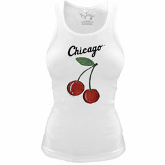 Chicago White Sox Tiny Turnip Women's Fitted Cherries Tri-Blend Tank Top White