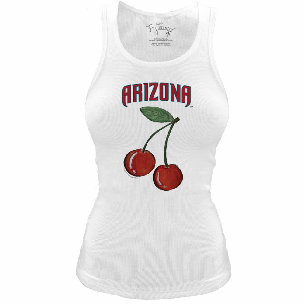 Arizona Diamondbacks Tiny Turnip Women's Fitted Cherries Tri-Blend Tank Top White