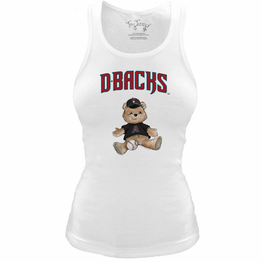 Arizona Diamondbacks Tiny Turnip Women's Fitted Teddy Bear Tri-Blend Tank Top White