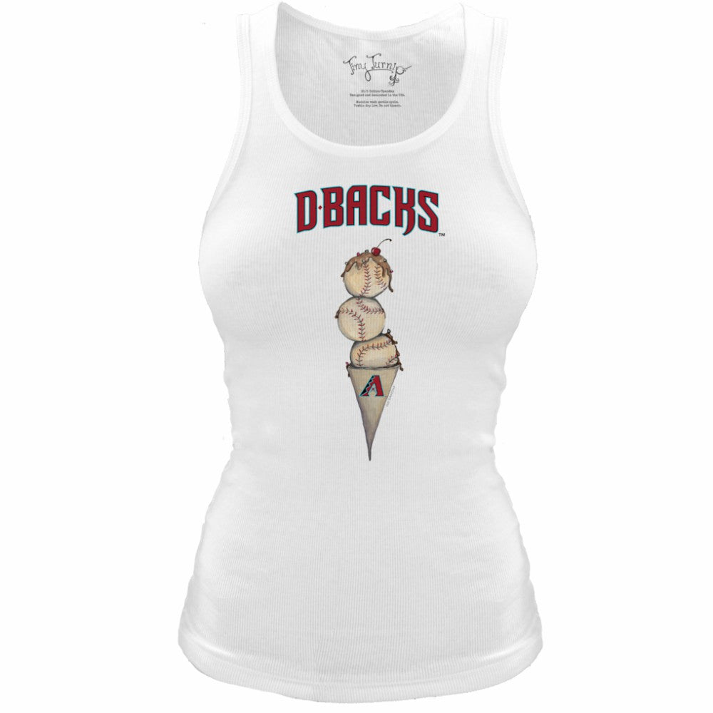 Arizona Diamondbacks Tiny Turnip Women's Fitted Triple Scoop Tri-Blend Tank Top White