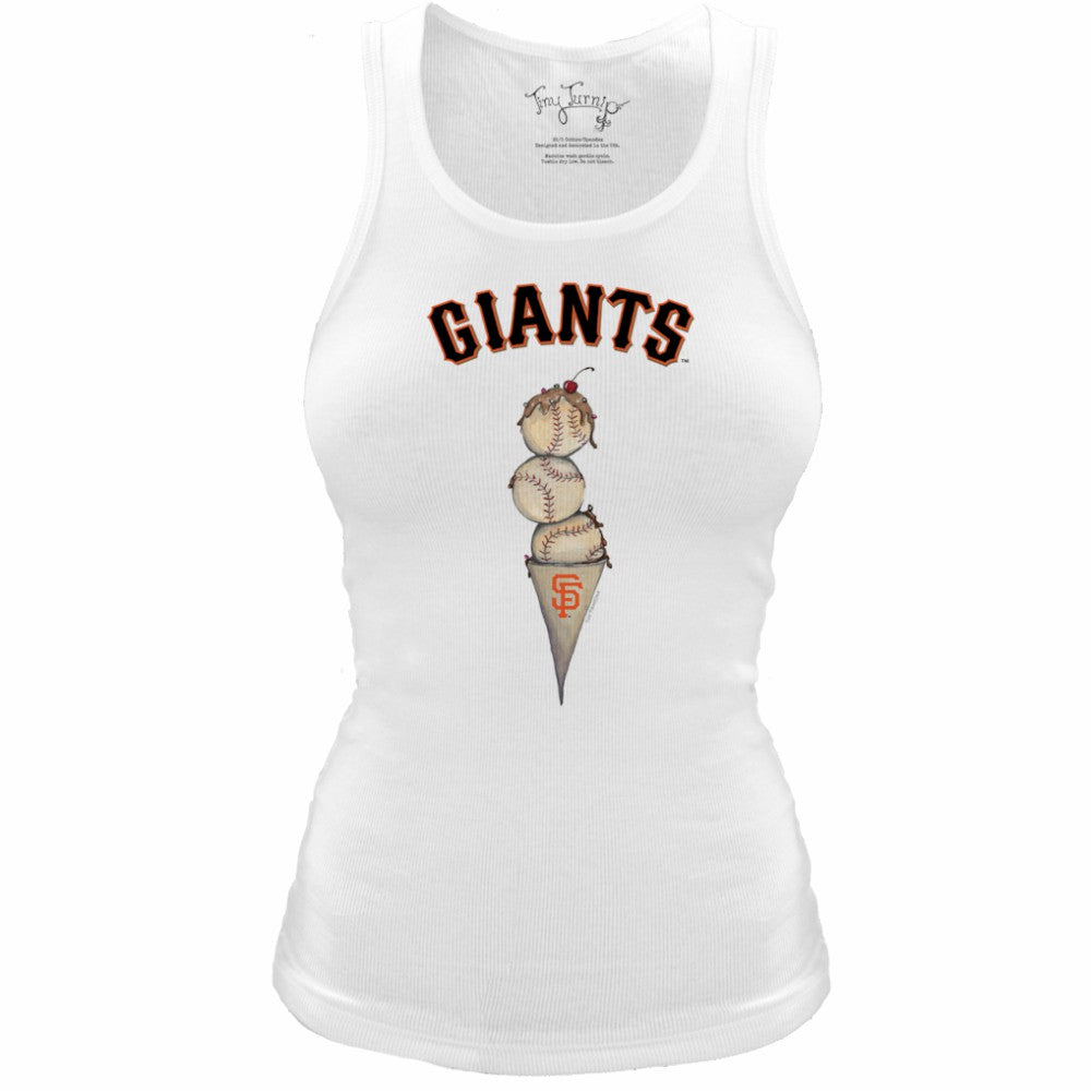 San Francisco Giants Tiny Turnip Women's Fitted Triple Scoop Tri-Blend Tank Top White