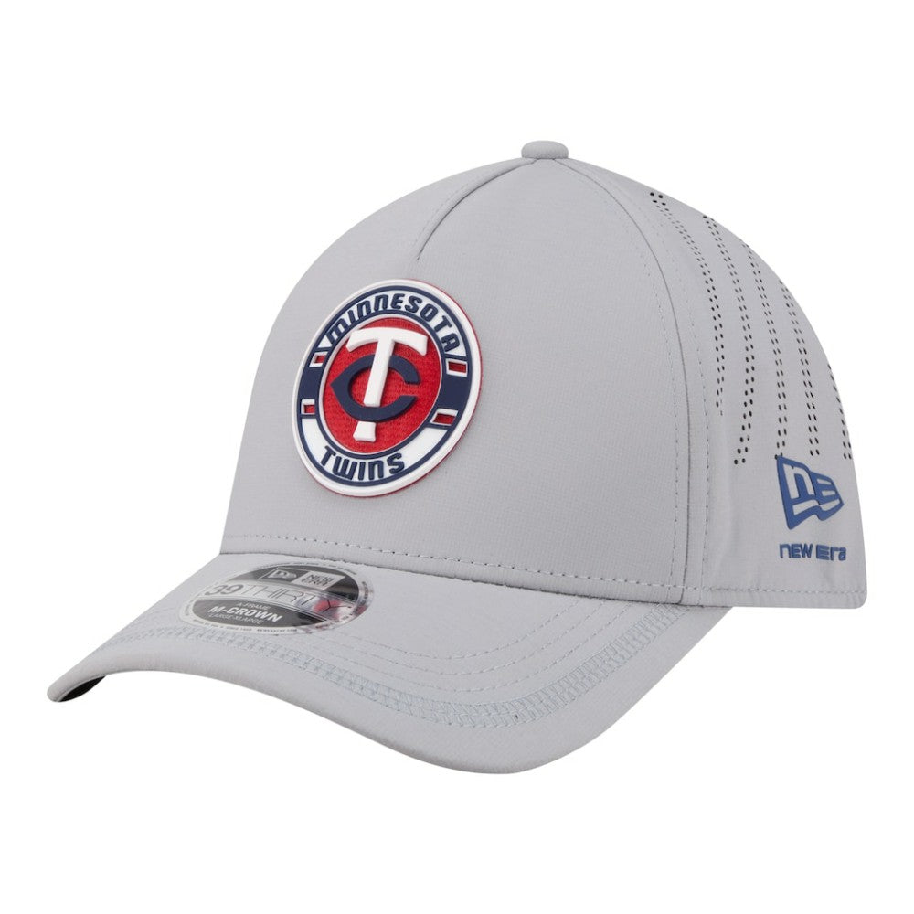 Minnesota Twins Patch 39THIRTY A-Frame M-Crown Perforated Flex Hat Gray