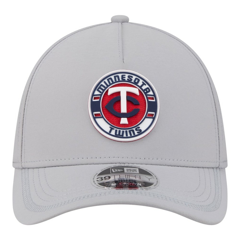 Minnesota Twins Patch 39THIRTY A-Frame M-Crown Perforated Flex Hat Gray
